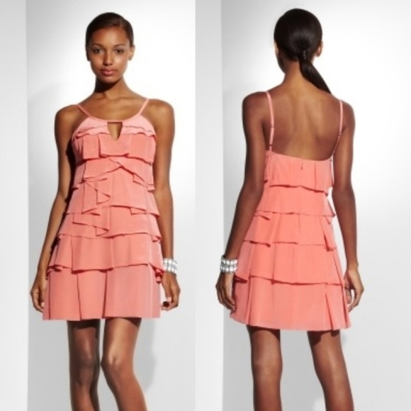 BCBG tiered coral dress - Picture 3 of 9